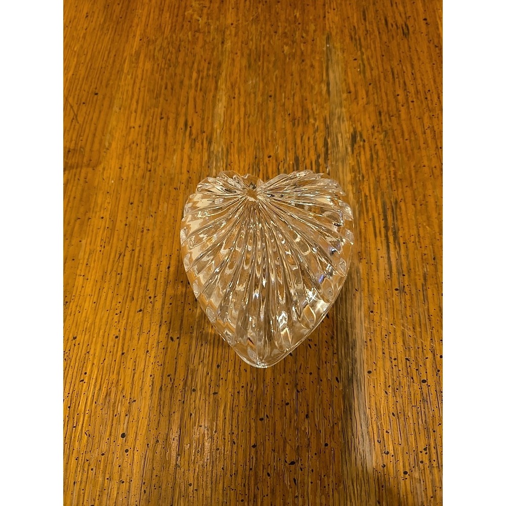 Vintage Heart-Shaped 24% Lead Crystal Jewelry/ Trinket Box - 2 Piece